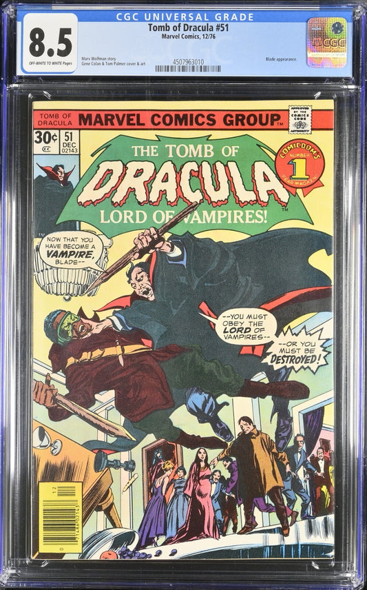Tomb of Dracula #51 (Marvel Comics December 1976) 8.5 CGC BLADE COVER!!