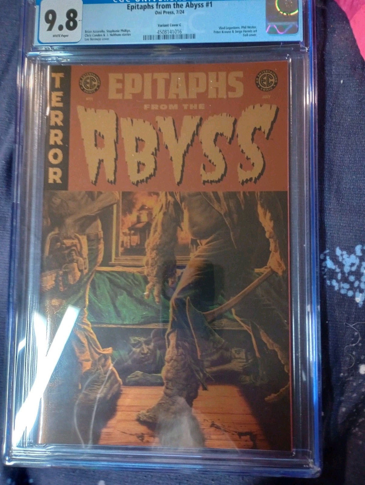 EC EPITAPHS FROM THE ABYSS #1 ONI PRESS 2024 LEE BERMEJO FOIL VARIANT CGC 9.8 NM