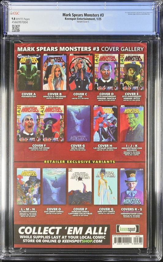 Mark Spears Monsters #3 Cover C CGC 9.8